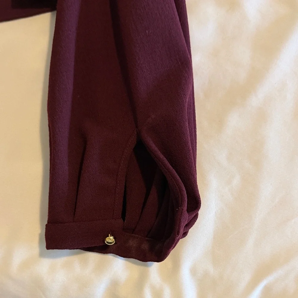 Zimmerman Women's Lace-Trim Blouse - Burgundy - Picture 4 of 5